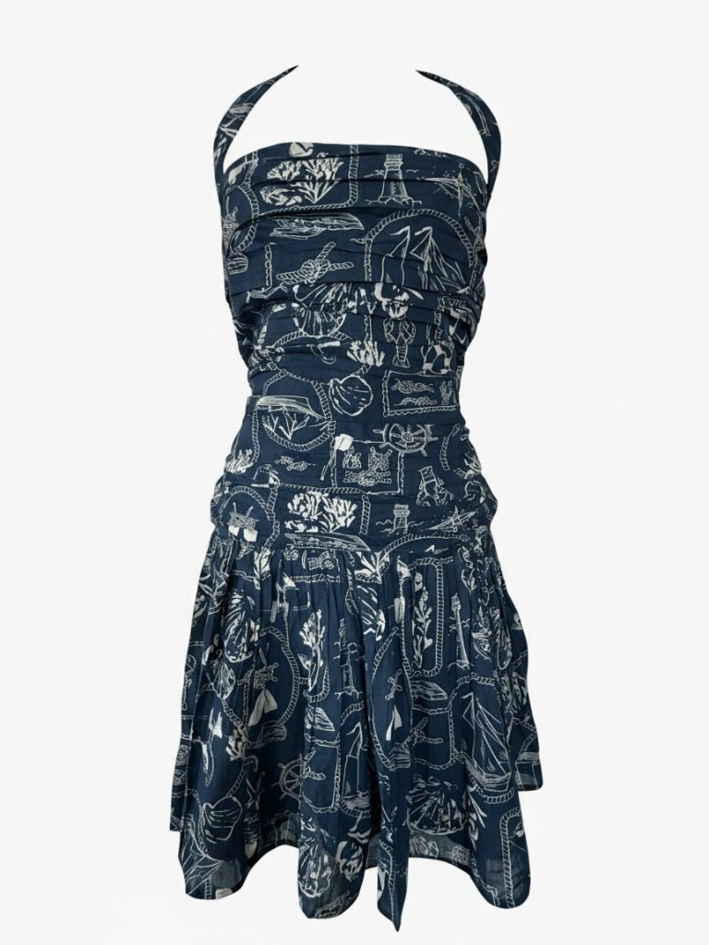 NWT Abercrombie & Fitch Nautical Halter Mini Dress LT Coastal Summer